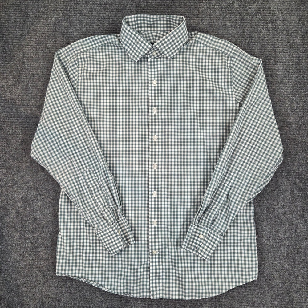 Proper Cloth Mens Green Seabrook Gingham Poplin Button Down Shirt Large Standard